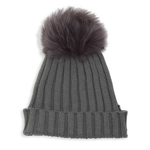 Adrienne Landau
Dyed Fox Fur  Ribbed Beanie NWOT